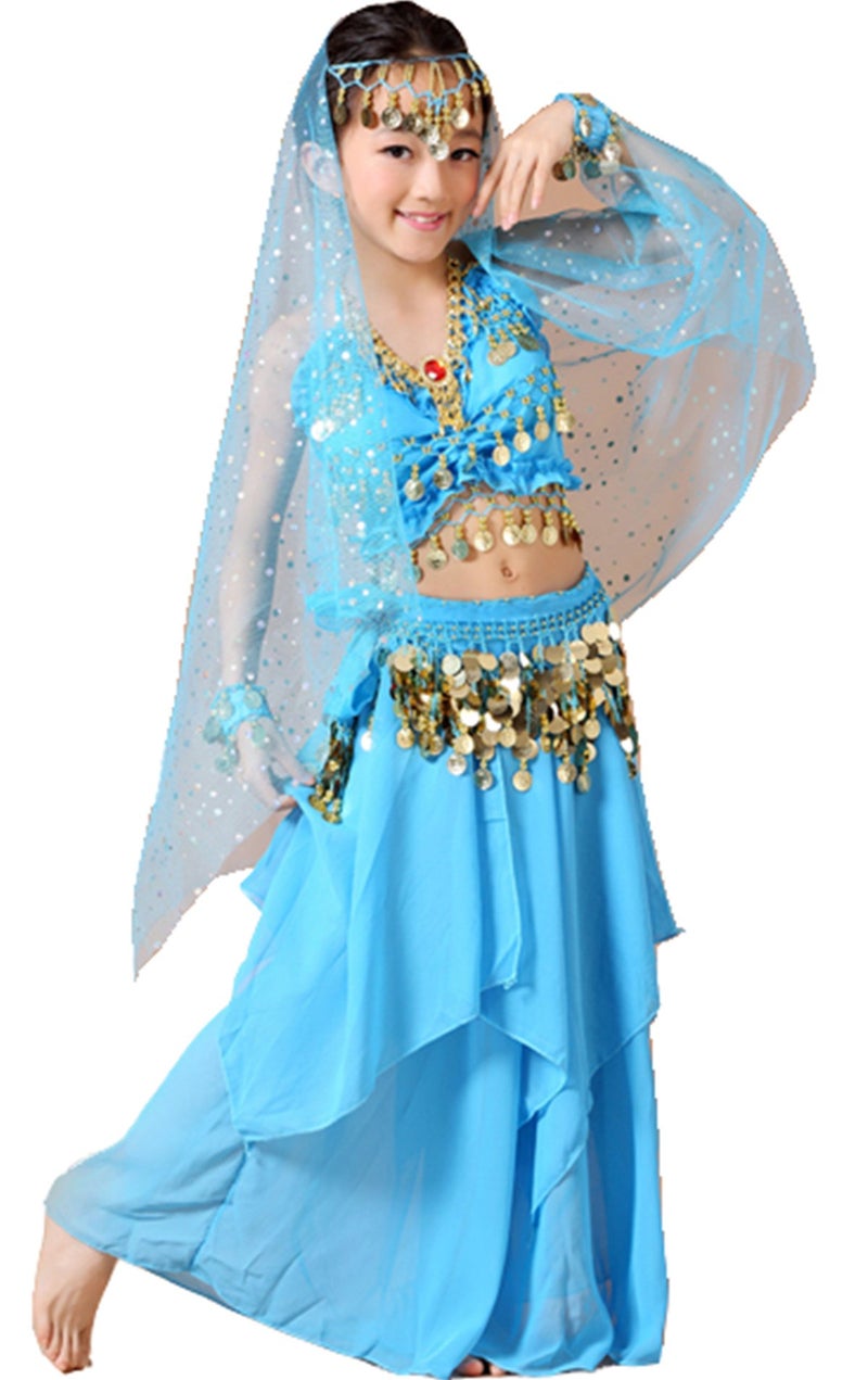 Astage Girls Princess Costume Halloween Dance Sets Sky Blue Unders 6 Years - Image 1